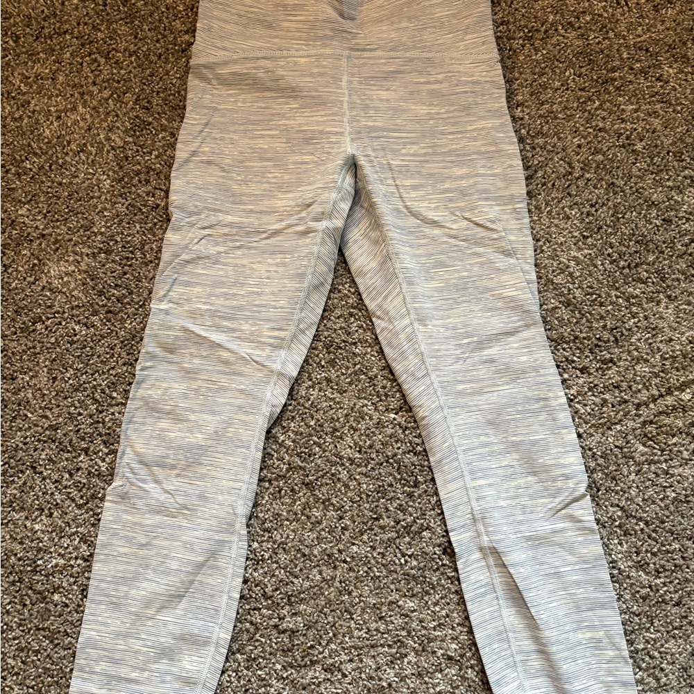 Lululemon light blue striped Leggings 6